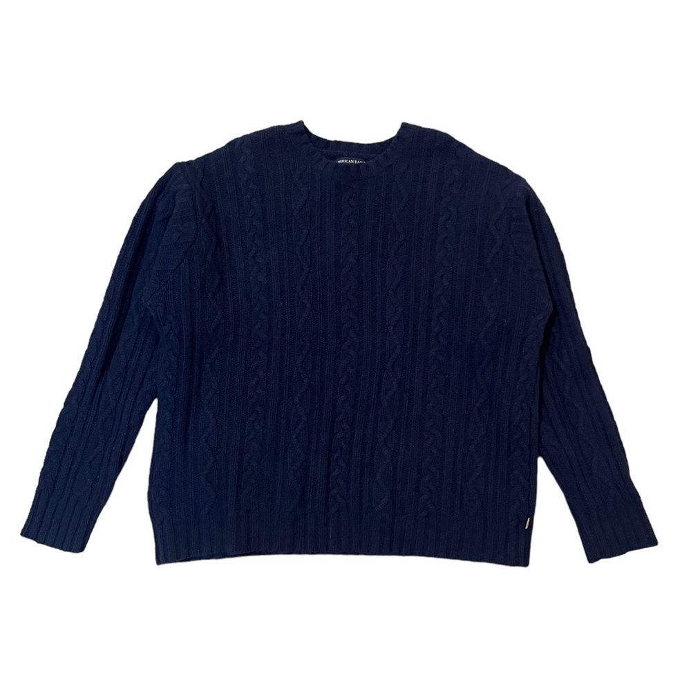 American Eagle Wool Fisherman Cable Knit Sweater Mens XL